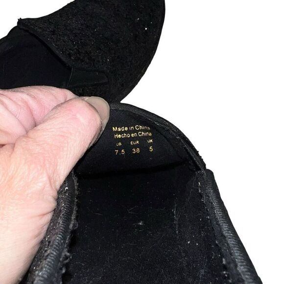 Aldo Womens Size 7.5 Slip On Flats Comfort Shoes Sparkle Bling Charcoal Gray - Picture 10 of 11